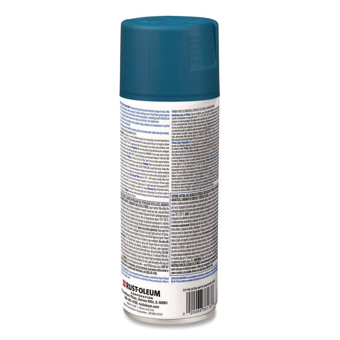 Painter's Touch 2X Ultra Cover Spray Paint, Ultra Matte Blue, 12 oz Aerosol Can, 6/Carton