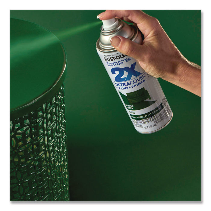 Painter's Touch 2X Ultra Cover Spray Paint, Gloss Hunter Green, 12 oz Aerosol Can, 6/Carton
