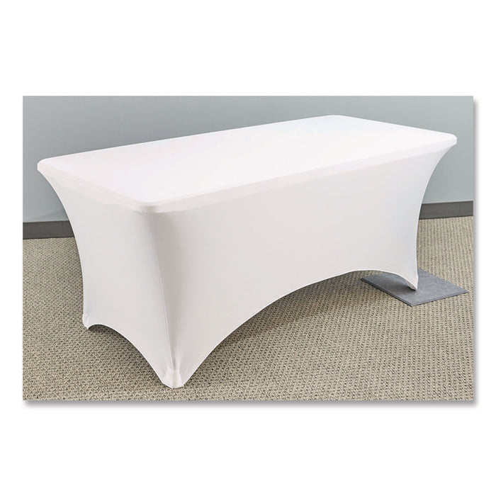 iGear Fabric Table Cover, Polyester/Spandex, 30" x 72", White