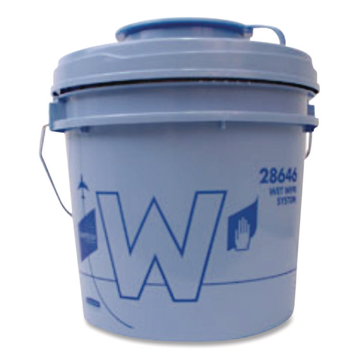 W Aviation Wet Wipe System Bucket, 1 gal, Blue/Gray, 4/Carton