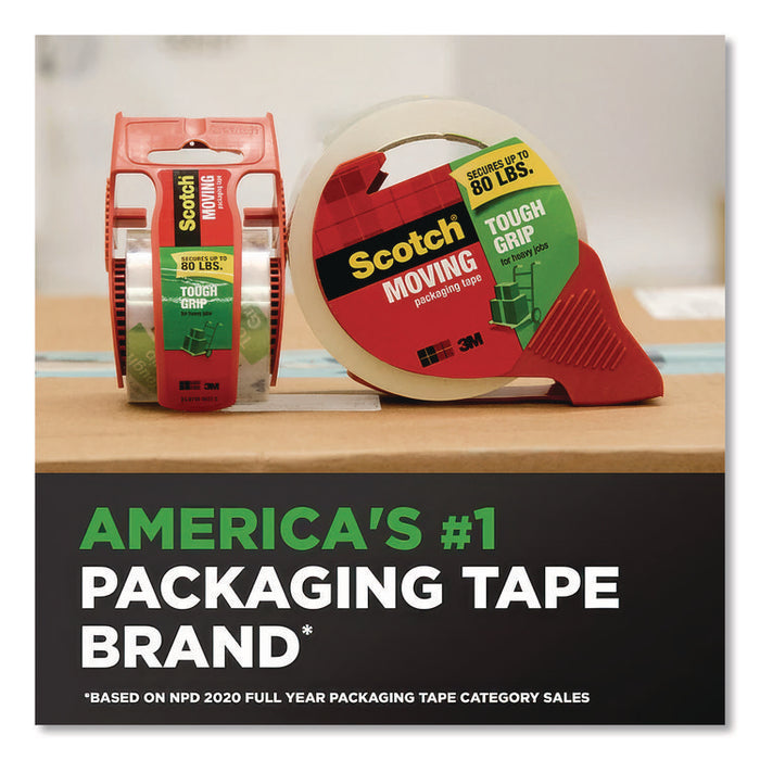Tough Grip Moving Packaging Tape, 3" Core, 1.88" x 43.7 yds, Clear, 6/Pack