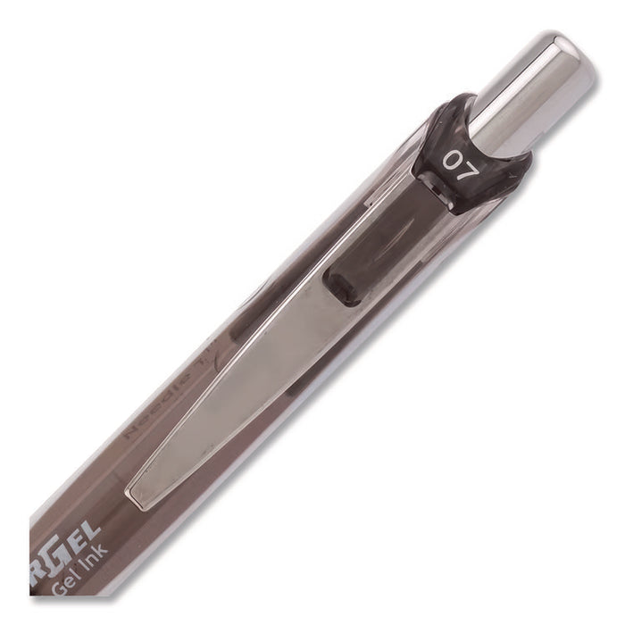 EnerGel Pearl Deluxe RTX Gel Pen, Retractable, Medium 0.7 mm, Black Ink, Pearl White/Black Barrel, Dozen