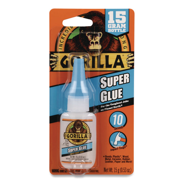 Super Glue, 0.53 oz Bottle, Dries Clear