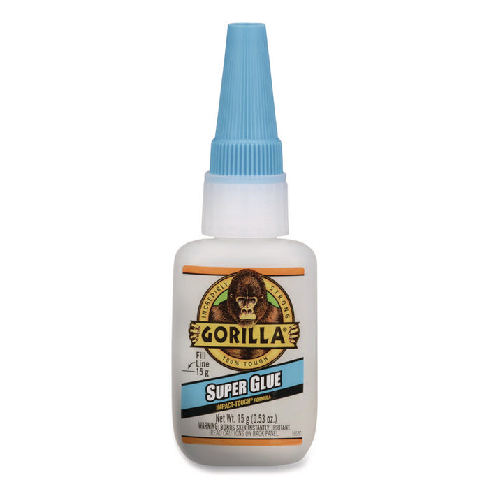 Super Glue, 0.53 oz, Dries Clear, 4/Carton