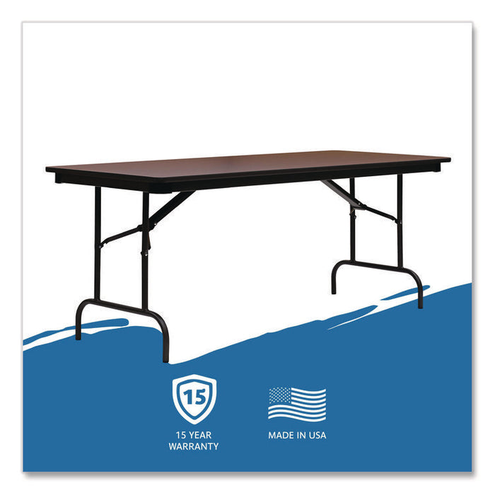 OfficeWorks Commercial Wood-Laminate Folding Table, Rectangular, 72" x 30" x 29", Mahogany