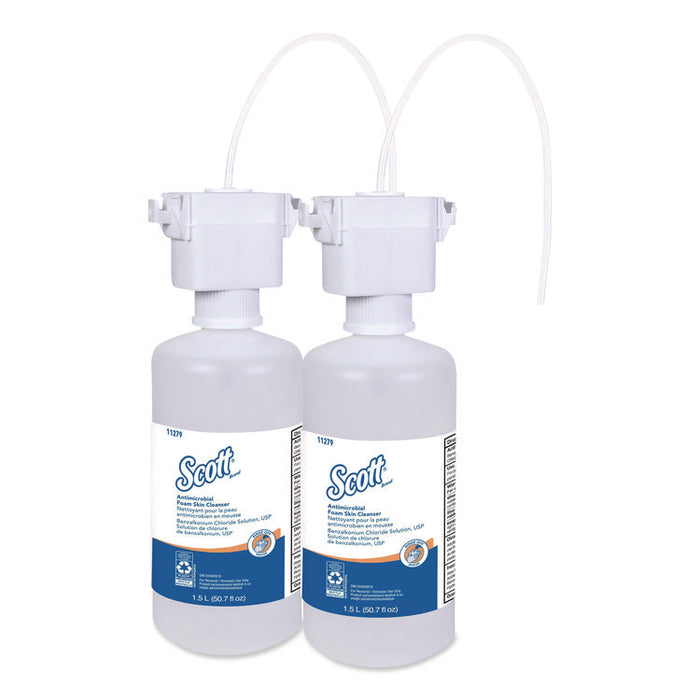 Antimicrobial Foam Skin Cleanser Refill, Unscented, 1,500 mL, 2/Carton
