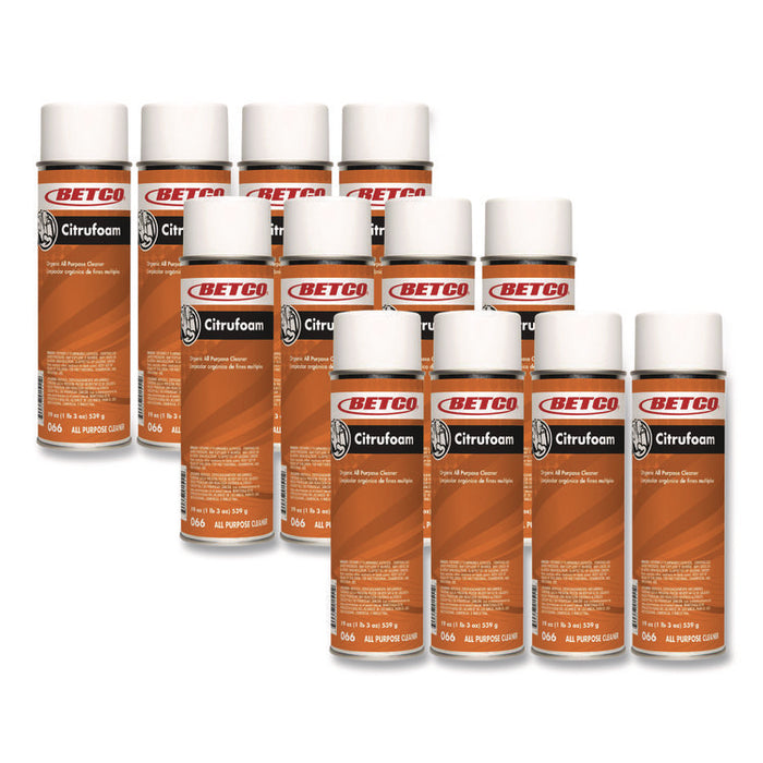 Citrufoam Cleaner/Degreaser, 19 oz Aerosol Spray, 12/Carton