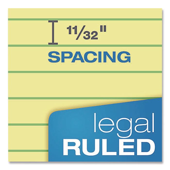 Perforated Writing Pads, Wide/Legal Rule, (50) Canary Yellow 8.5 x 11 Sheets, Dozen