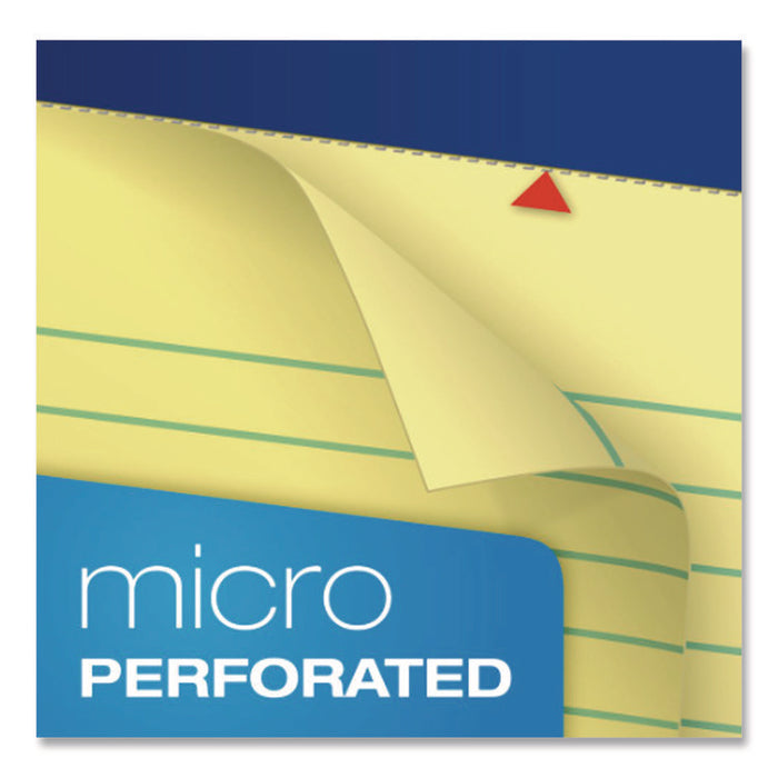 Perforated Writing Pads, Wide/Legal Rule, (50) Canary Yellow 8.5 x 11 Sheets, Dozen