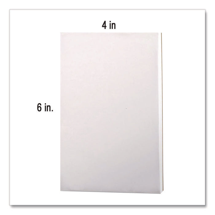 Scratch Pads, Unruled, (100) White 4 x 6 Sheets, Dozen