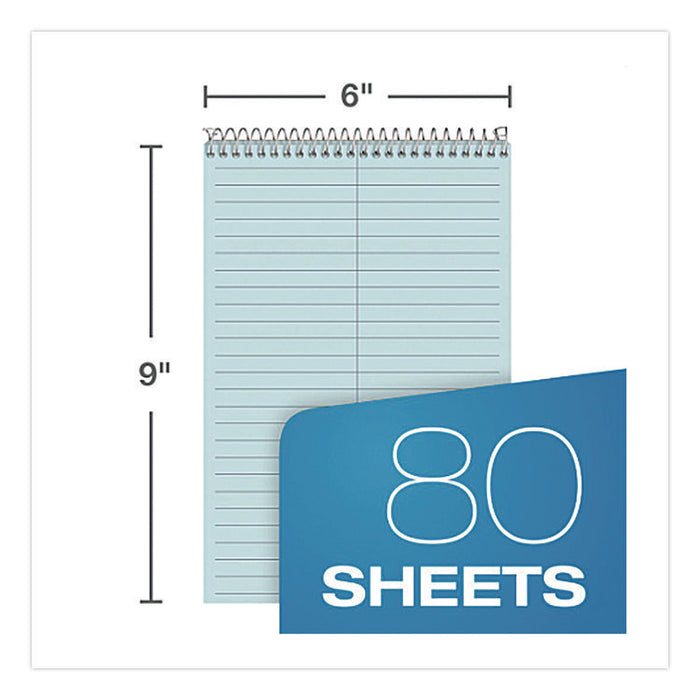 Steno Pads, Blue Cover, Gregg Rule, (80) Green-Tint 6 x 9 Sheets
