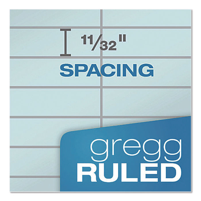 Steno Pads, Blue Cover, Gregg Rule, (80) Green-Tint 6 x 9 Sheets