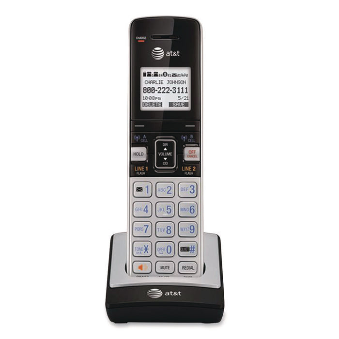 Connect to Cell TL86103 Two-Line Corded/Cordless Phone, Corded Base Station and 1 Additional Handset, Black/Silver