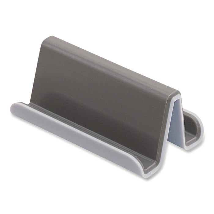 Fusion Double-Sided Business Card Holder, Holds 2.25 x 4 Cards, Polypropylene, Gray/White