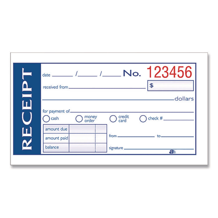 Write 'n Stick Receipt Book, Two-Part Carbonless, 4.75 x 2.75, 4 Forms/Sheet, 200 Forms Total