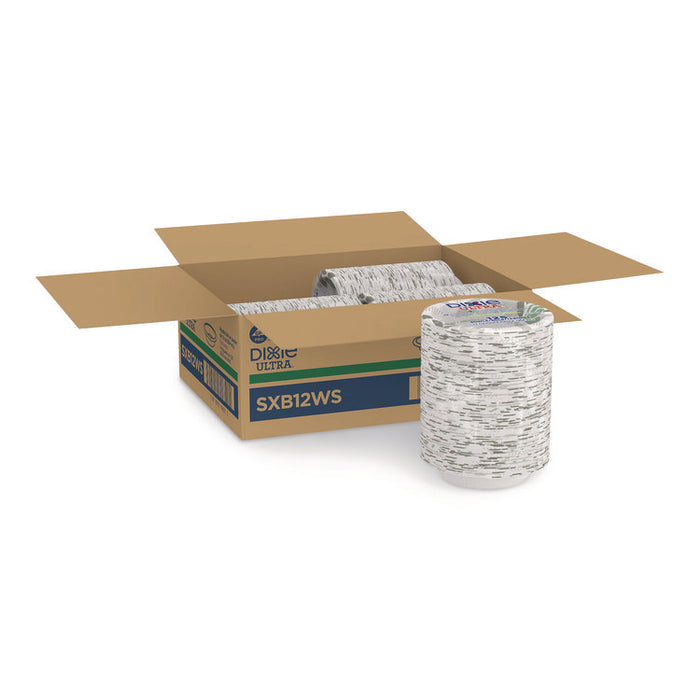 Pathways with Soak Proof Shield Heavyweight Paper Bowls, WiseSize, 12 oz, Green/Burgundy, 125/Pack, 4 Packs/Carton