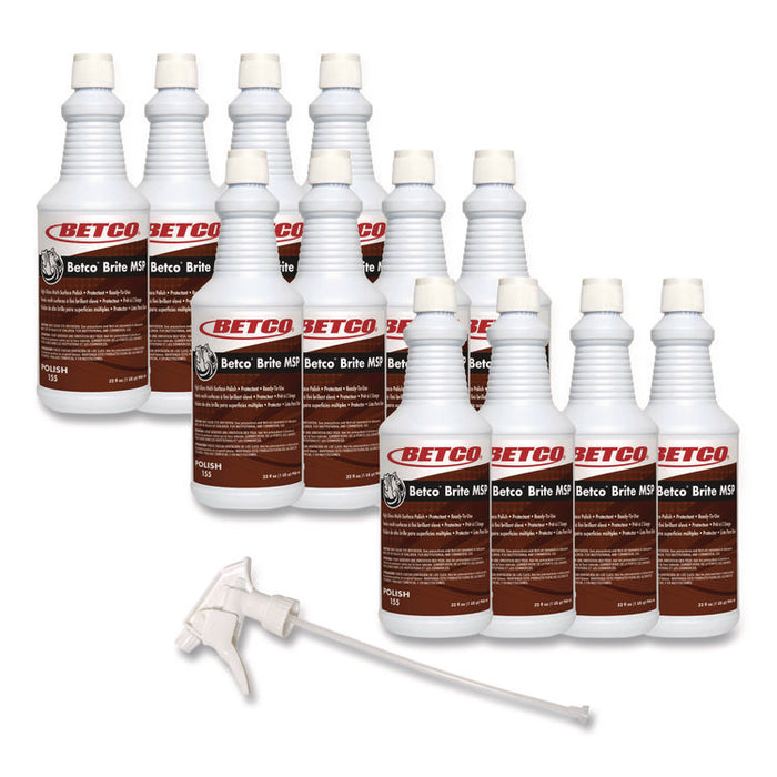 Brite MSP Multi-Surface Polish, Lemon Scent, 12/Carton