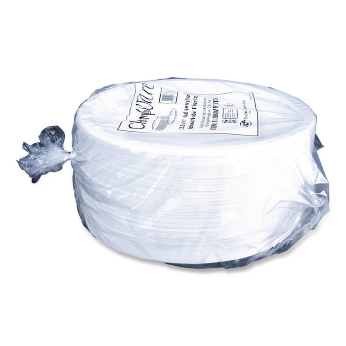 ChampWare Molded Fiber Tableware, Molded Fiber Platter, 12.5" dia, White, 125 Plates/Sleeve, 4 Sleeves/Carton