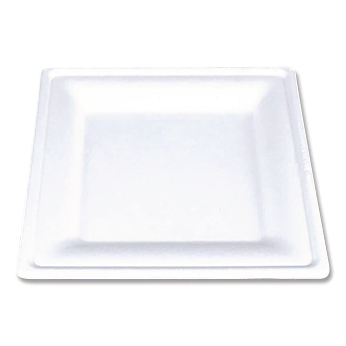 ChampWare Molded Fiber Tableware, Square Molded Fiber Plate, 8" x 8", White, 125 Plates/Sleeve, 4 Sleeves/Carton