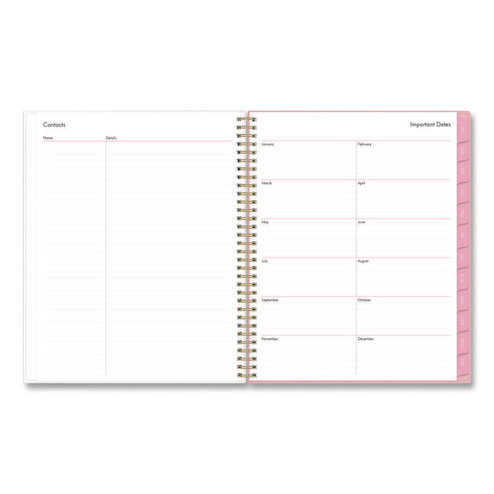 Mimi Pink Weekly/Monthly Planner, Floral Artwork, 11 x 8.5, Pink/Blue/Rose Cover, 12-Month (Jan to Dec): 2026