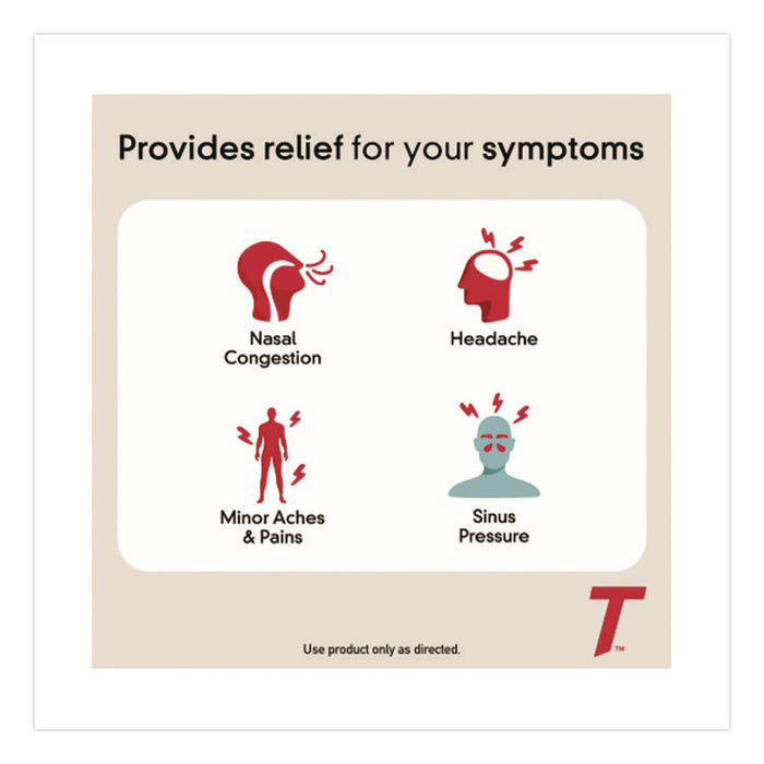 Sinus Severe Acetaminophen Daytime Pain Reliever Caplet, 2 Caplets/Packet, 30 Packets/Box