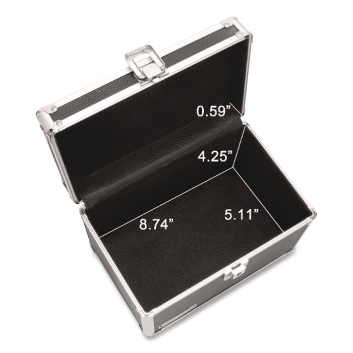 Locking Index Card File, Holds 550 5 x 8 Cards, 8.75 x 5.5 x 5.75, Black