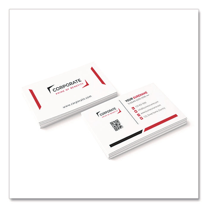 Printable Microperforated Business Cards, Copier/Inkjet/Laser/Offset, 2 x 3.5, White, 10/Sheet, 100 Sheets/Pack