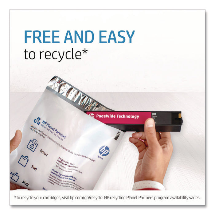 HP 981X, (L0R09A) High-Yield Cyan Original PageWide Cartridge