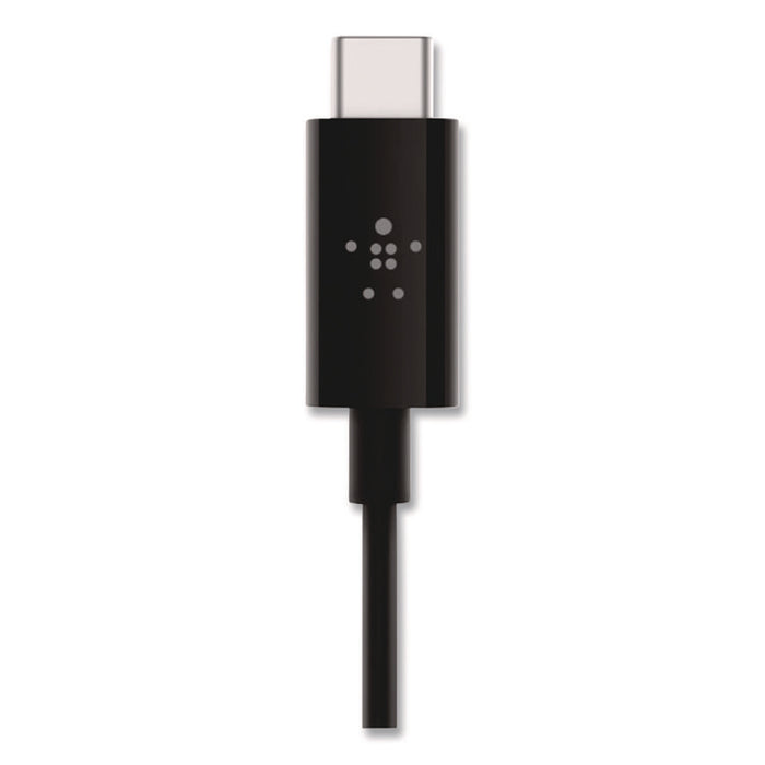 RockStar 3.5mm Audio Cable with USB-C Connector, 3 ft, Black