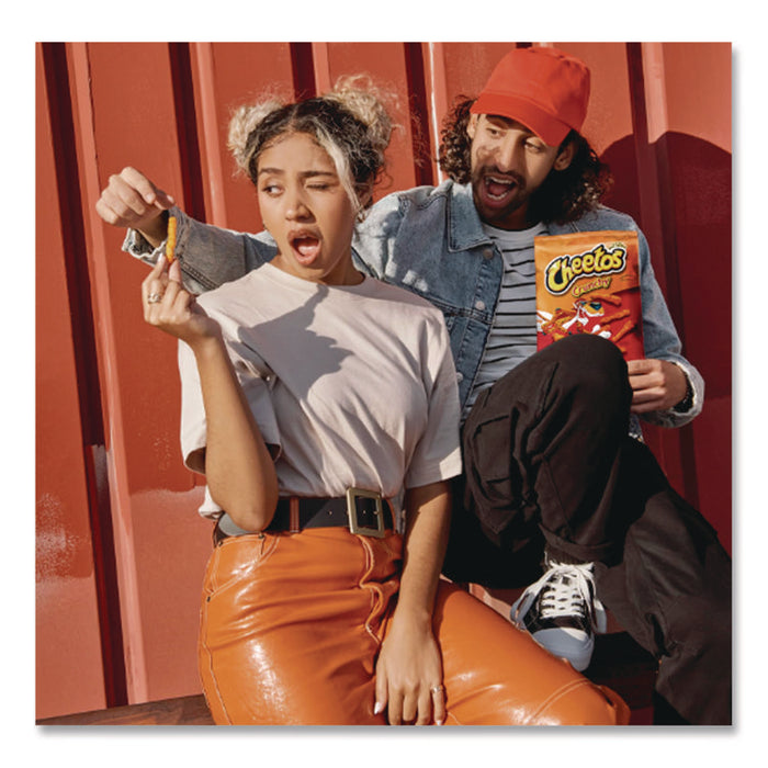 Crunchy Cheese Flavored Snacks, Flamin' Hot, 2 oz Bag, 64/Carton
