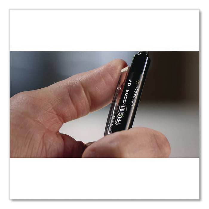 FriXion Clicker Erasable Gel Pen, Retractable, Fine 0.7 mm, Navy Ink, Navy Barrel, 3/Pack