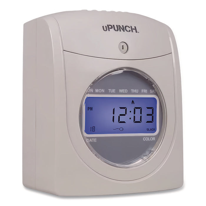 UB2000 Electronic Calculating Time Clock Bundle, Digital Display, Gray