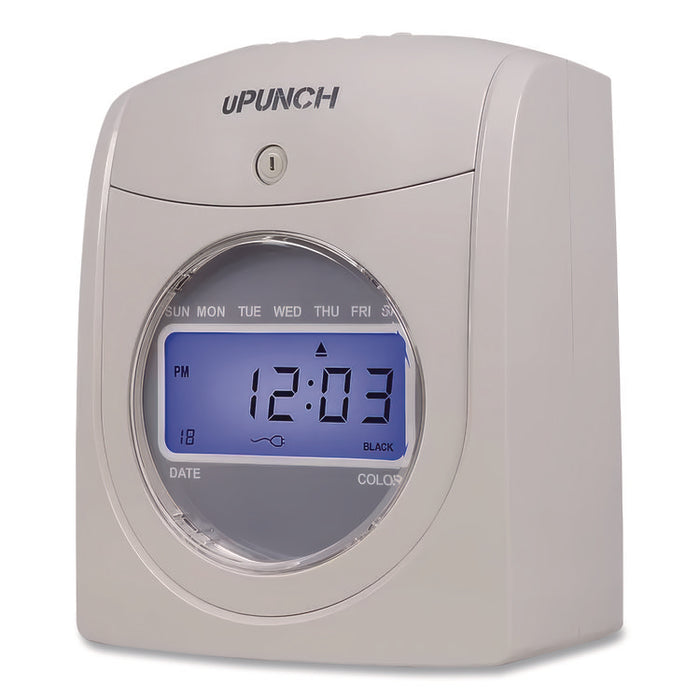 UB2000 Electronic Calculating Time Clock Bundle, Digital Display, Gray