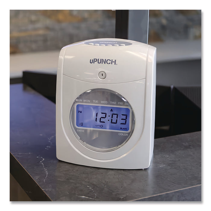 UB2000 Electronic Calculating Time Clock Bundle, Digital Display, Gray
