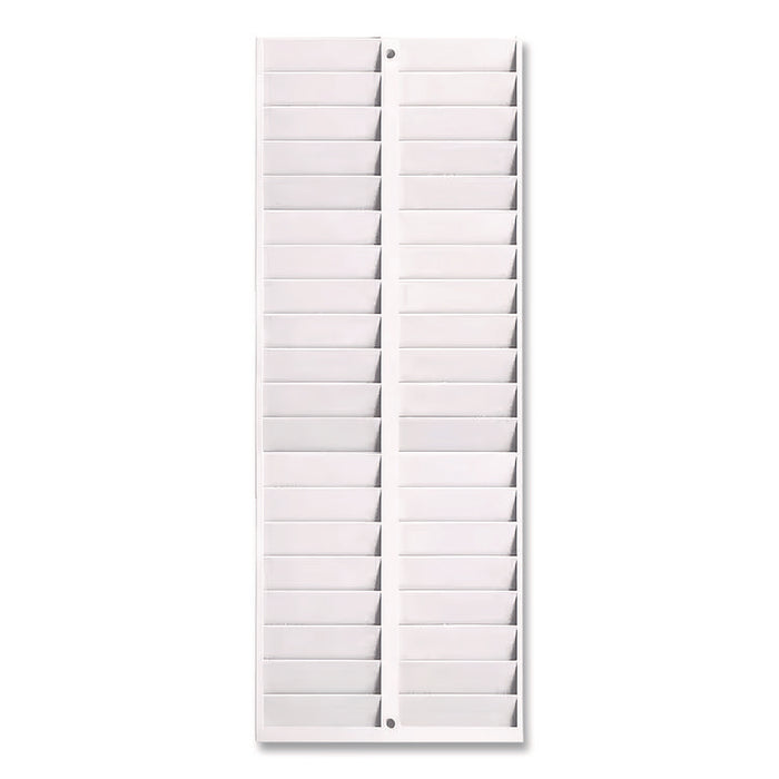 Time Card Rack, 40 Pockets, Plastic, Light Gray