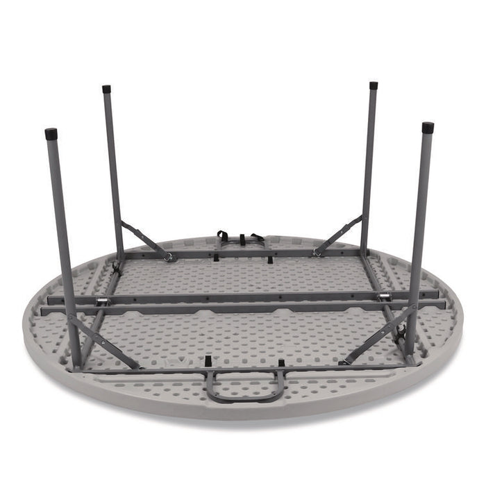 Comfort Max Fold-in-Half Table, Round, 48w x 48d x 29.25h, Speckled Gray Top, Gray Base/Legs