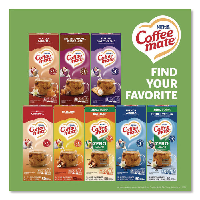 Liquid Coffee Creamer, Irish Cream, 0.38 oz Mini Cups, 50/Box, 4 Boxes/Carton