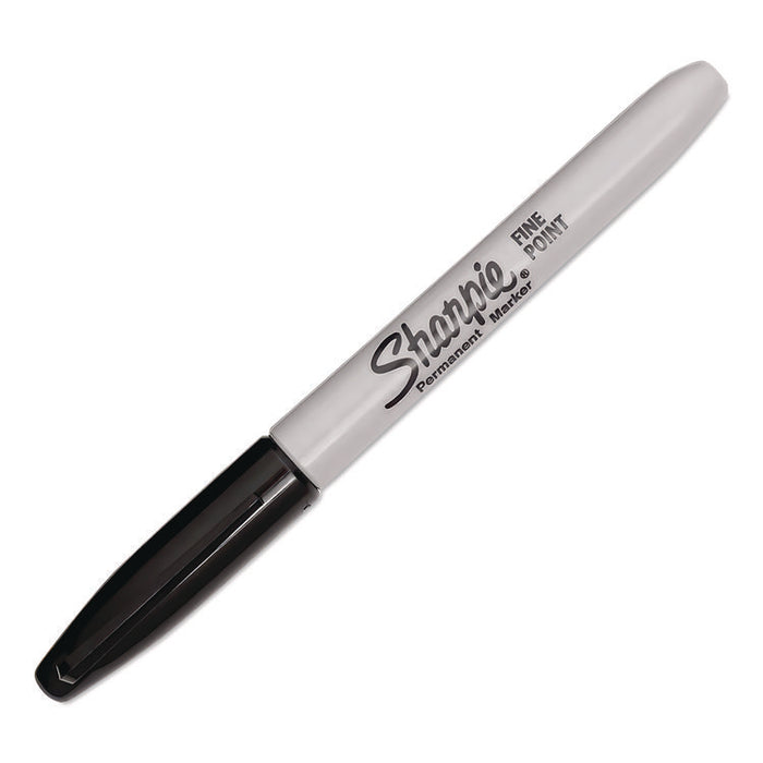 Fine Tip Permanent Marker, Fine Bullet Tip, Black, 24/Pack
