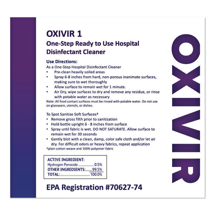 Oxivir Five 16 Concentrate Replacement Bottle, 32 oz, White