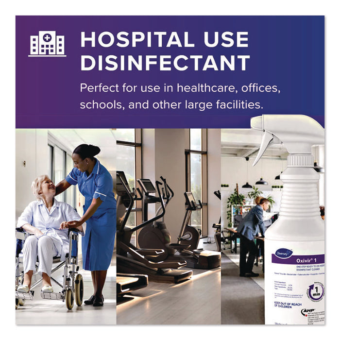 Oxivir TB Disinfectant Wipes, 6 x 6.9, Characteristic Scent, White, 160/Canister, 4 Canisters/Carton