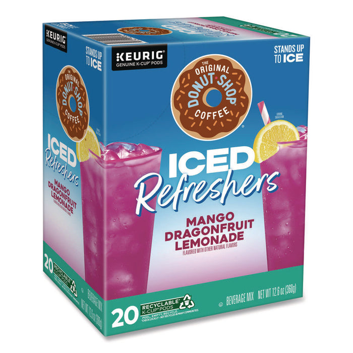 ICED Refreshers K-Cup Pods, Mango Dragonfruit Lemonade, 20/Box, 4 Boxes/Carton