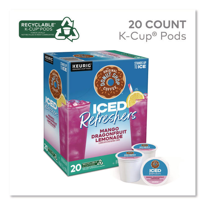 ICED Refreshers K-Cup Pods, Mango Dragonfruit Lemonade, 20/Box