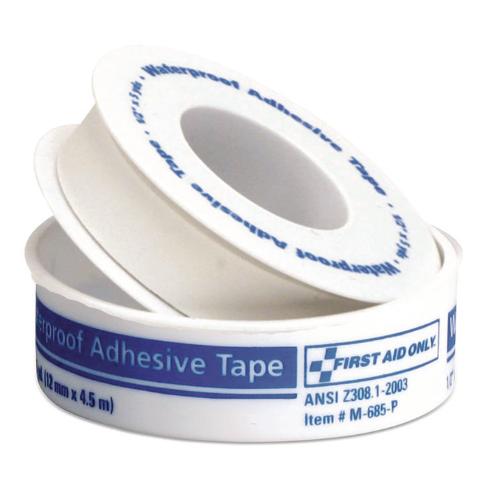 Waterproof-Adhesive Medical Tape with Dispenser, 0.5" x 15 ft, White
