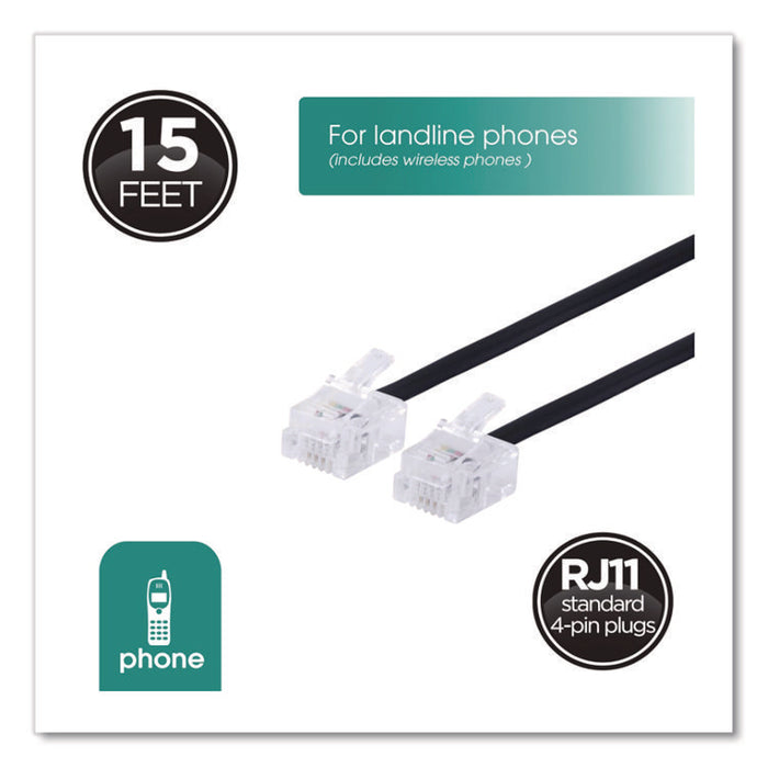 Line Cord, Plug/Plug, 15 ft, Black