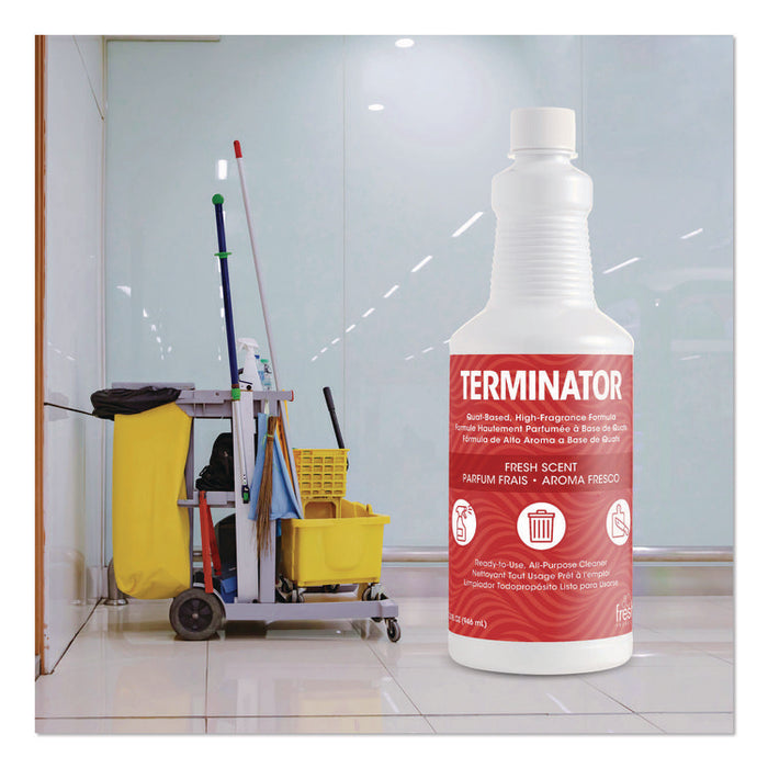 Terminator All-Purpose Cleaner/Deodorizer with (2) Trigger Sprayers, 32 oz Bottles, 12/Carton