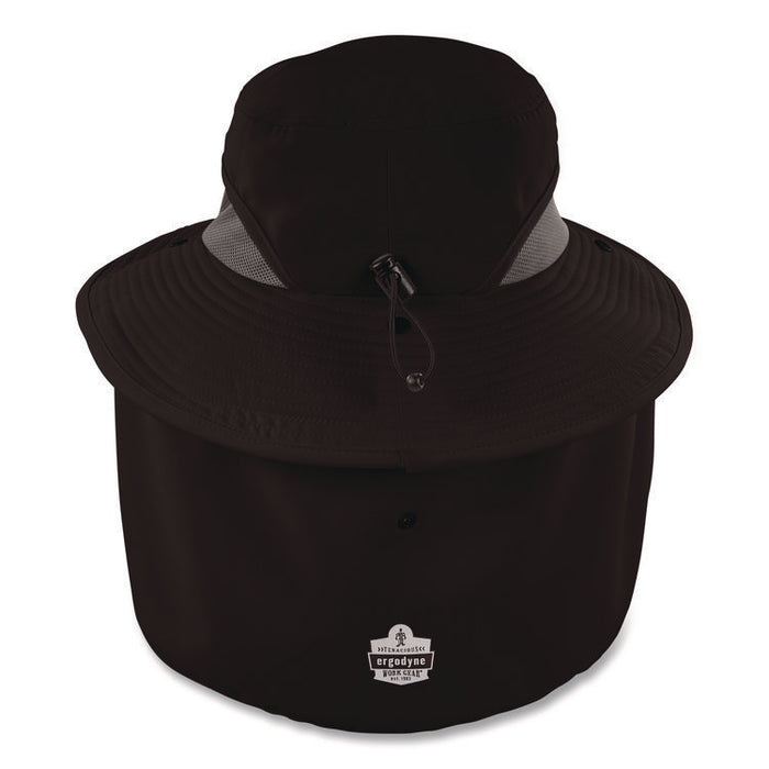 Chill-Its 8934 Ranger Hat with Neck Shade, Microfiber/Polyester, Large/X-Large, Black