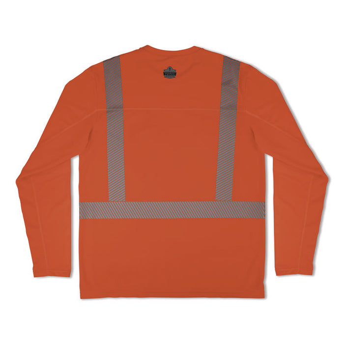 Chill-Its 6688 Type R Class 2 Cooling Hi-Vis Sun Shirt with UV Protection, Medium, Orange
