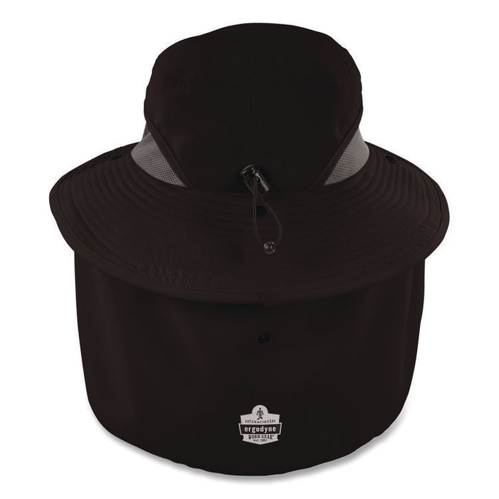 Chill-Its 8934 Ranger Hat with Neck Shade, Microfiber/Polyester, Small/Medium, Black