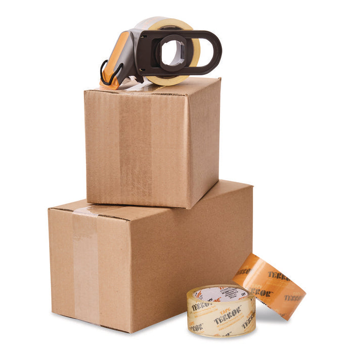 Tape Dispenser with Tape, 3" Core, Polypropylene, Gray/Orange, 1 Dispenser, 1 Roll Heavy-Duty Packaging Tape
