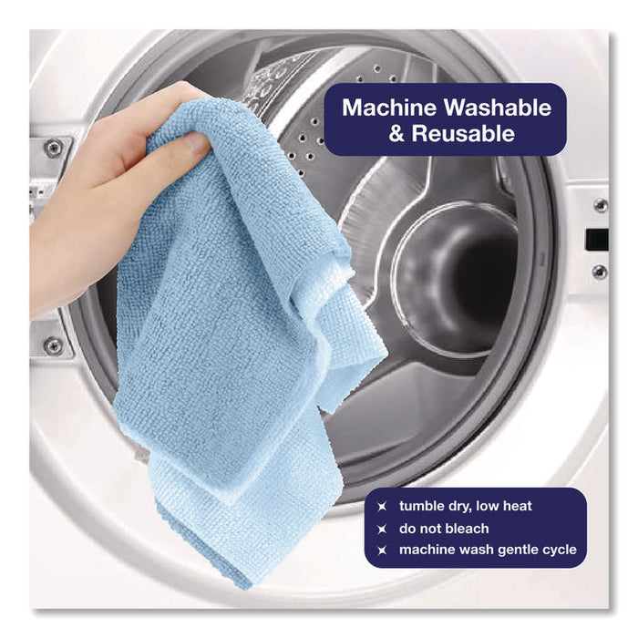 Microfiber Towel Roll, 11.5 x 11.5, Blue, 20 Towels/Roll